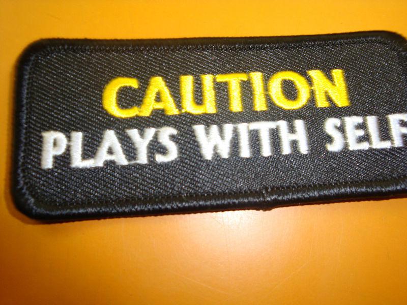 Caution plays with.... biker patch new!!