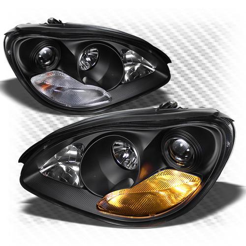 03-06 w220 s-class black projector headlights front lamps upgrade replacement