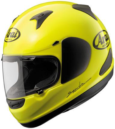 New arai rx-q full-face adult helmet, flourescent yellow, small/sm