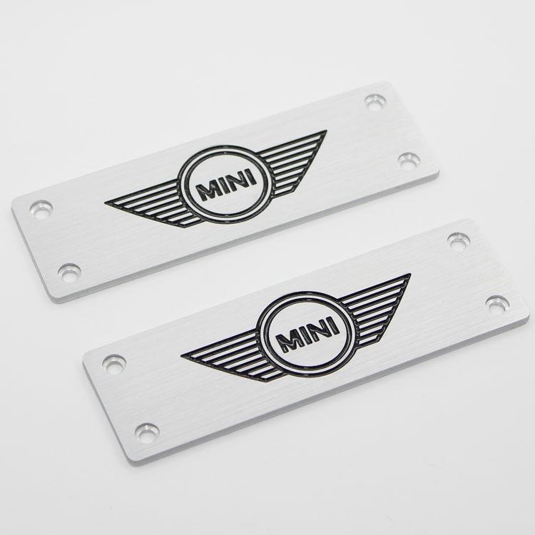 2pcs floor mat badge carpet emblem fit for bmw mini