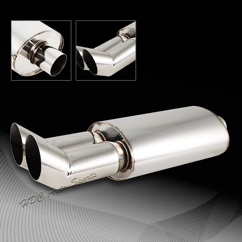 Universal 3" dtm style tip stainless steel 2.5" inlet weld-on exhaust muffler