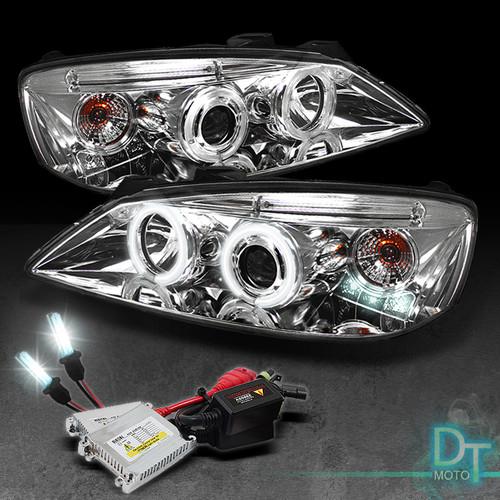 6k slim xenon hid kit+05-09 pontiac g6 ccfl halo led chrome projector headlights