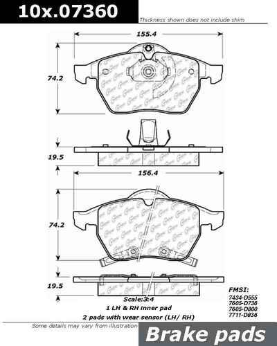 Centric 104.07360 brake pad or shoe, front