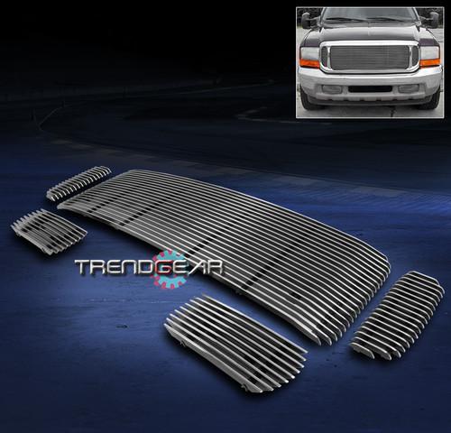 99-04 ford f250 f350 super duty/00+ excursion upper+tow hook billet grille combo