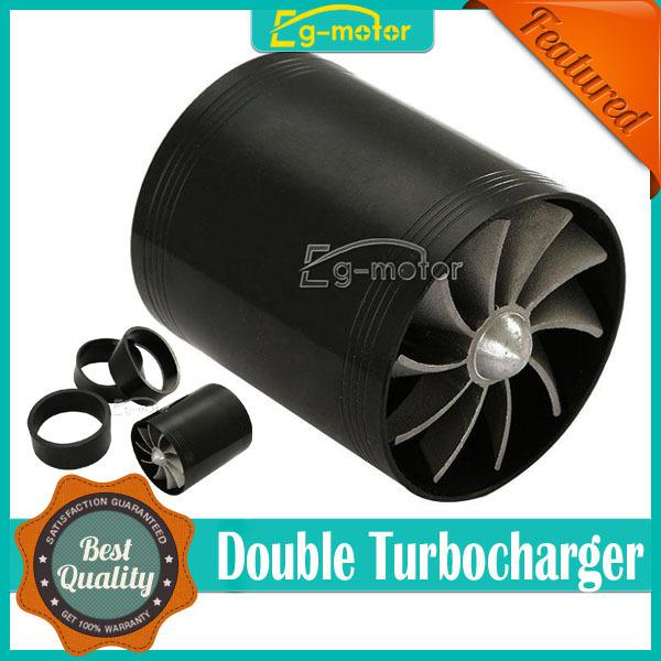 Black f1-z double supercharger turbo charger air intake fuel saver eco fan