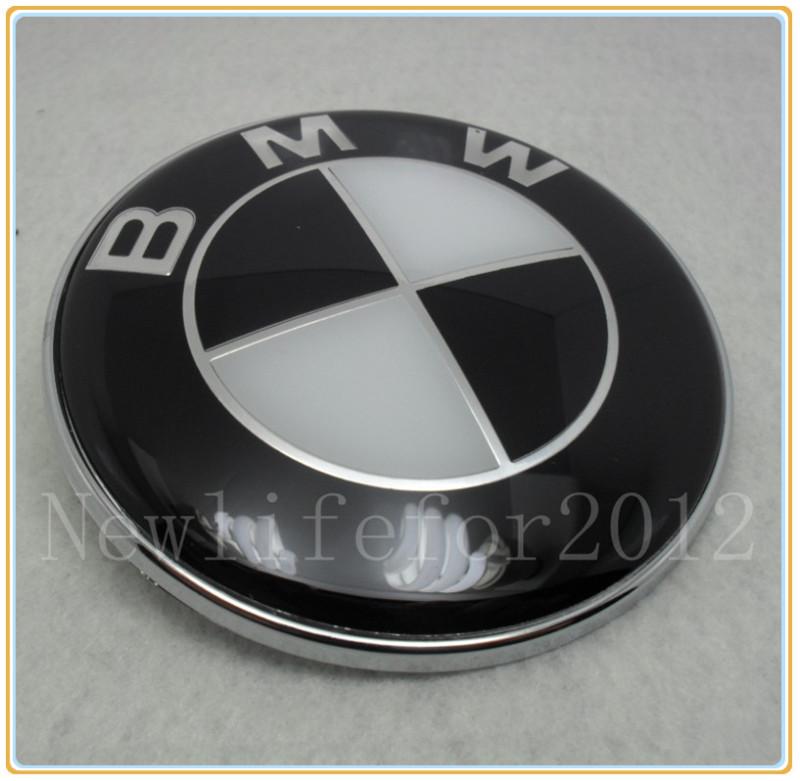 New logo badge emblem hood trunk black & white 82mm for bmw e23 e30 e32 e36 e46 