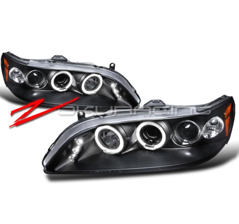 98-02 honda accord led projector headlights jdm black