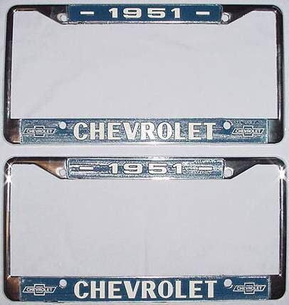 51-1951 chevrolet chevy license plate frames new