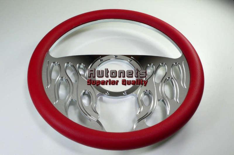 Red half flame chevy gm buick pontiac aluminum steering wheel