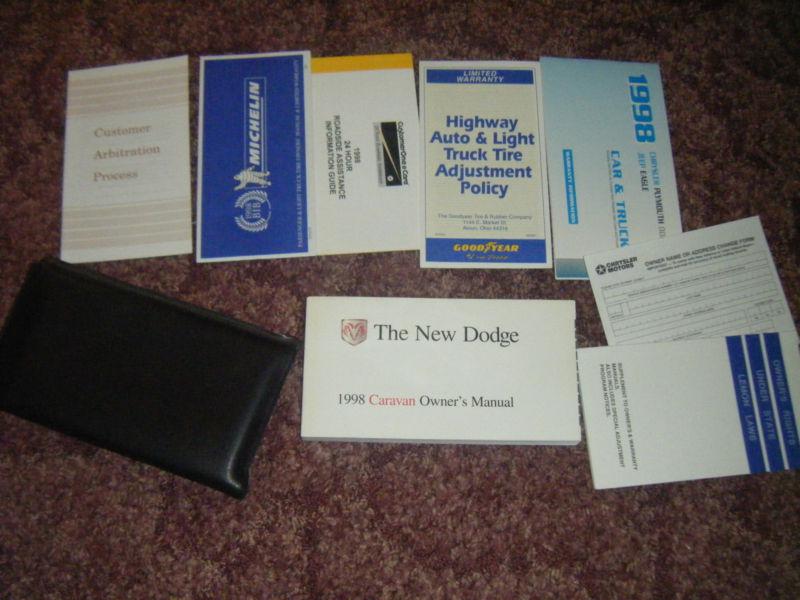 1998 dodge caravan owner's manual with case pouch