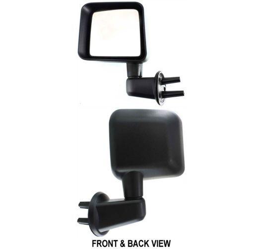 07-10 jeep wrangler black manual door mirror left lh driver side