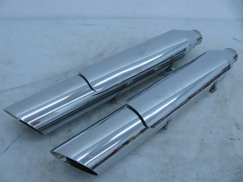 New take-off chrome mufflers 2010 flstsb softail cross bones 64725-08 & 64726-08