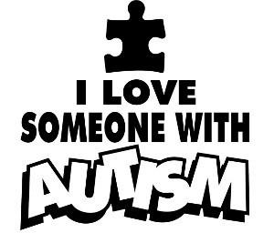 I love someone with autism decal for cars, truck, suv, laptops, tablets and wall