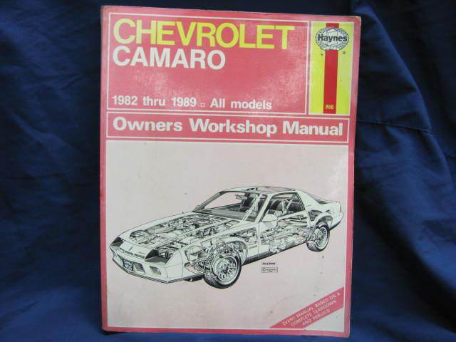 Haynes #866 service manual chevrolet camaro 1982-1992 all models