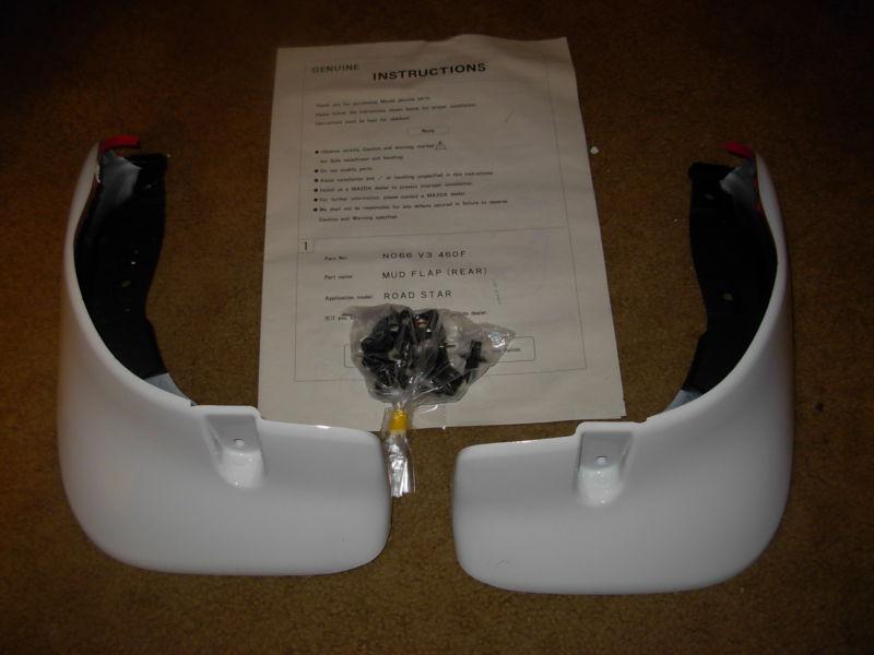 Mx5 mazda miata panel skirts rear guards mud flaps splash white 99-05 mx5