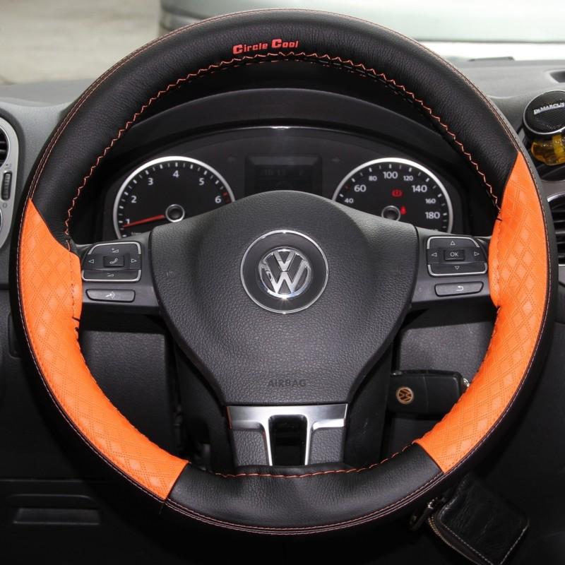 Black+orange leather steering wheel cover 47018j for toyota scion xb tacoma fr-s