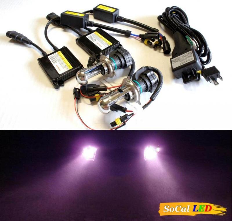 All new bi-xenon hid kit 9003 h4 30000k pink purple slim ballasts hi/lo beam s7