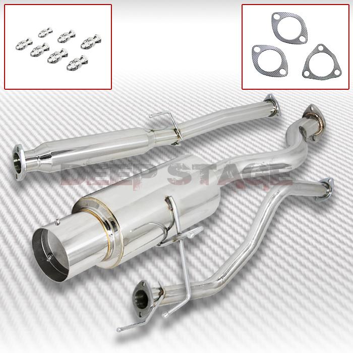 Stainless cat back exhaust 4.5" tip muffler 94-01 integra gs-r 2/3-dr dc1 dc2