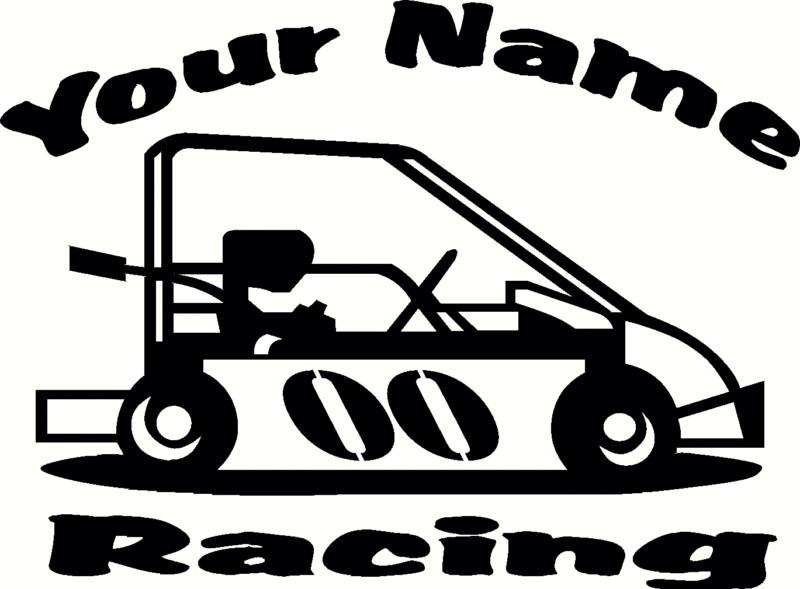 Customized race racing  go cart champ kart briggs vinyl decal sticker 