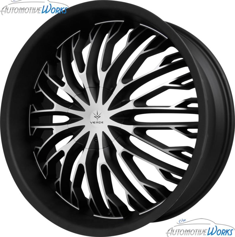 1 - 22x8.5 verde hydra 5x114.3 5x4.5 5x108 5x4.25 +38mm matte black wheel 22"