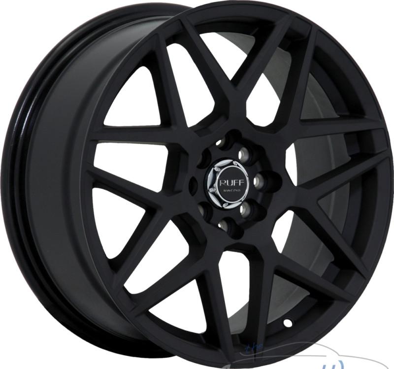 1 - 18x8 ruff r351 4x100 4x114.3 4x4.5 +40mm matte black rim wheel inch 18"