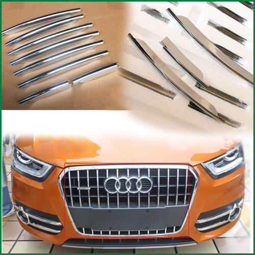 Front grille strip trim cover exterior 1set for audi q3 2012 2013