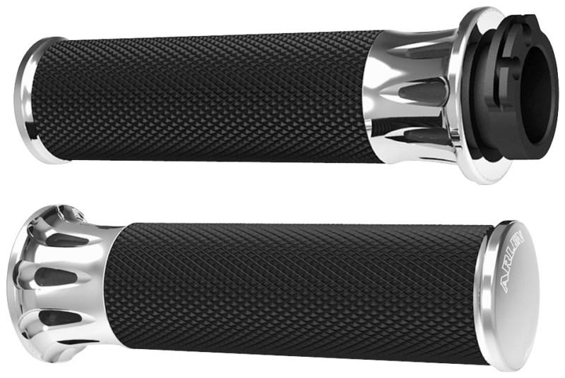 Arlen ness fusion series grips - deep cut - chrome  07-316