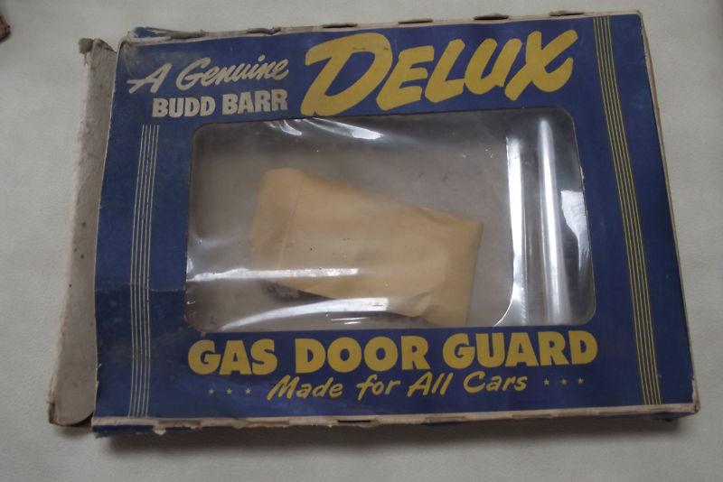 1950 ford passenger car nos chrome plated gas door guard, nib