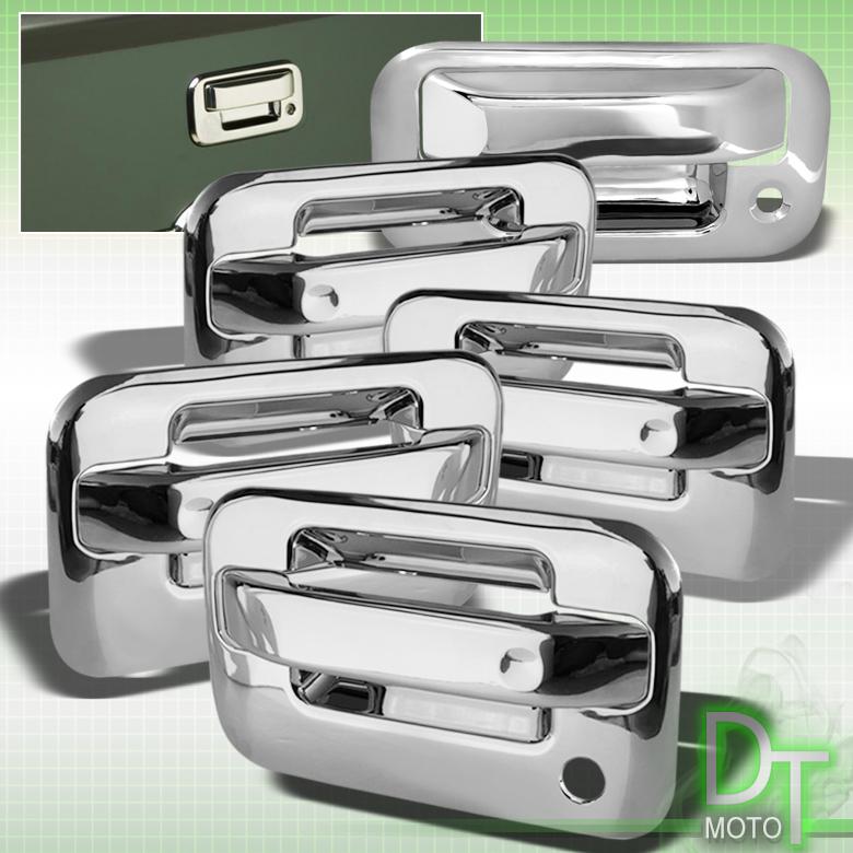 04-13 f150 4dr tailgate+door handle covers trim w/o passenger key/pad hole