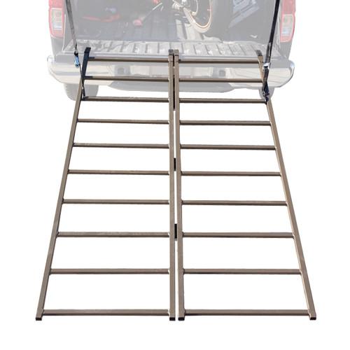 Bi-fold ramp steel loading truck ramps new folding 74x44 atv quad motorcycle