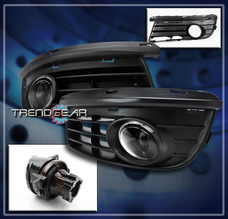 2006-2010 vw jetta mk5 driving clear projector fog light+grille cover black 2009