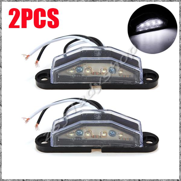 2x led number licence plate light e-mark lamp car truck trailer caravan 12v 24v