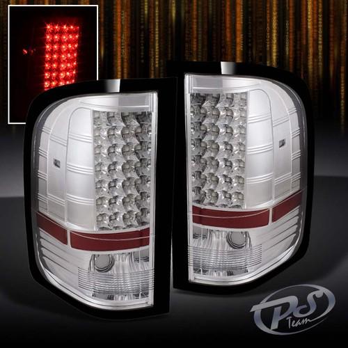 07-13 chevy silverado 1500 2500 3500 pickup chrome led tail brake lights lamps