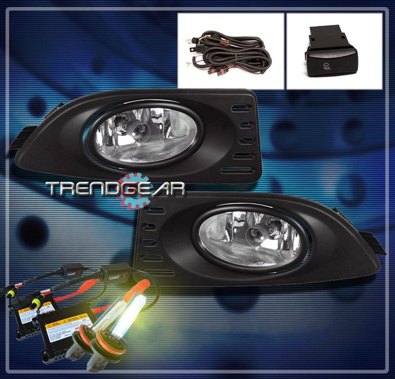 05 06 07 acura rsx coupe 2dr bumper driving fog lights lamp+oem switch+3000k hid