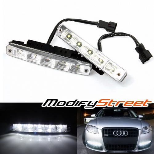 Universal hi power white 5 led daytime running light euro drl signal grille lamp