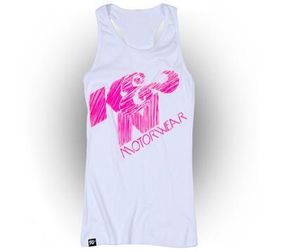 K&n tank top sleeveless cotton white k&n logo k&n motorwear women's medium each