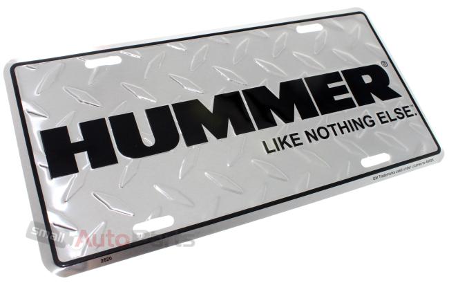 New!!! hummer like nothing else license plate aluminum stamped metal diamond tag