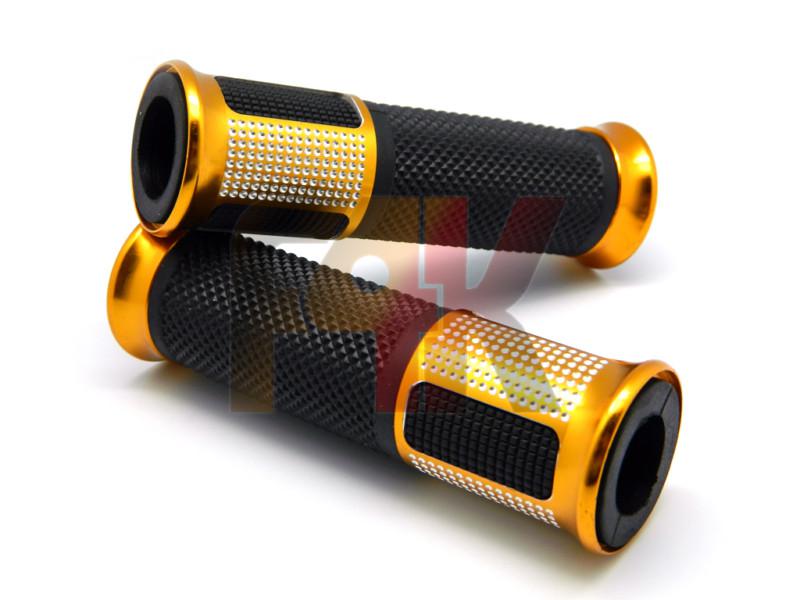 Golden motorcycle racing 7/8" handle bar rubber gel hand grips for sports bikes