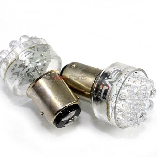 2 x 1157 white 12- led bulbs tail stop brake reverse marker lights turn signal