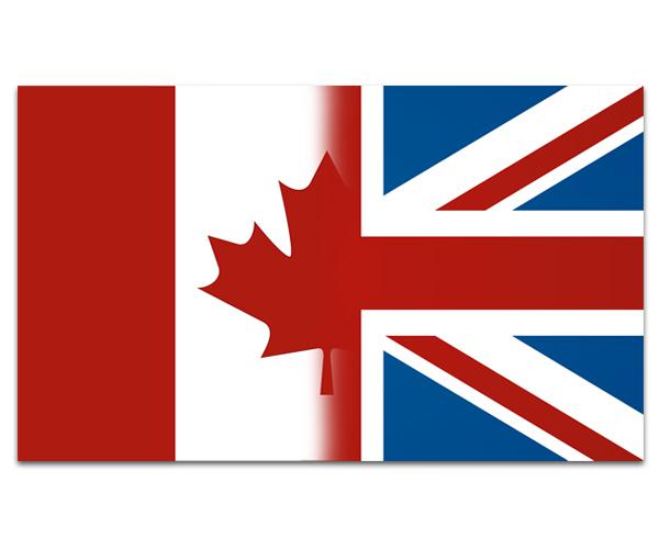 Britain canada flag decal 5"x3" british uk canadian vinyl car sticker (lh) zu1