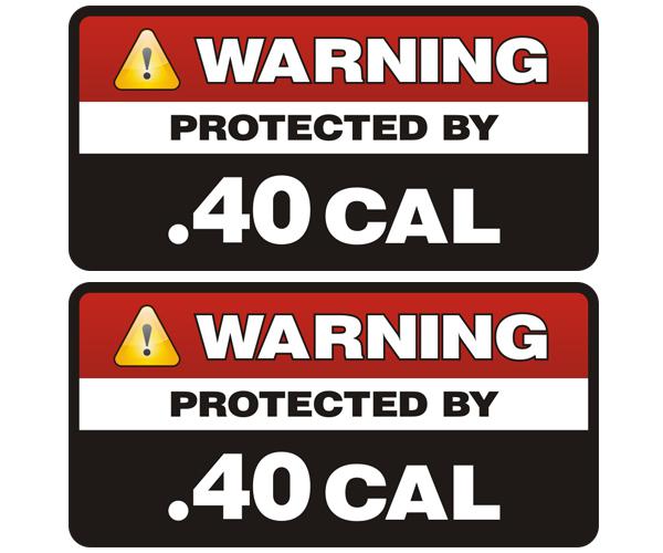 .40 cal protected by decal set 3"x1.5" molon labe 40 handgun ammo sticker zu1