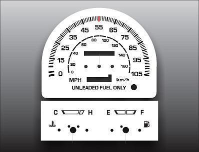 1987-1991 daihatsu charade instrument cluster white face gauges 87-91