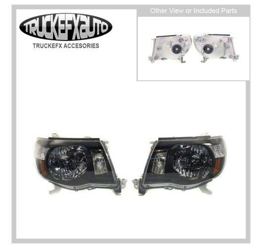 New headlight set of 2 passenger & driver side clear lens halogen rh lh pair