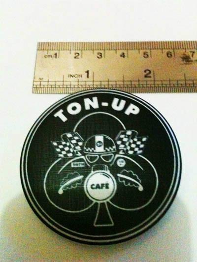 New cafe racer ton up cafe racer club button pin vest hat