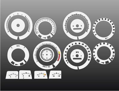 1967-1968 chevrolet camaro firebird instrument cluster white face gauges 67-68