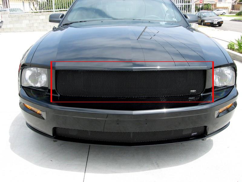 2005-2009 ford mustang gt grillcraft black grille 1pc upper mx grill for5026b