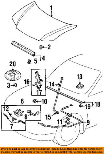 Toyota oem 5363052010 hood release cable-release cable