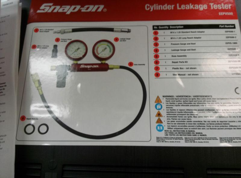 Find SNAP ON TOOLS CYLINDER LEAKAGE LEAK DOWN TESTER KIT EEPV509 USA