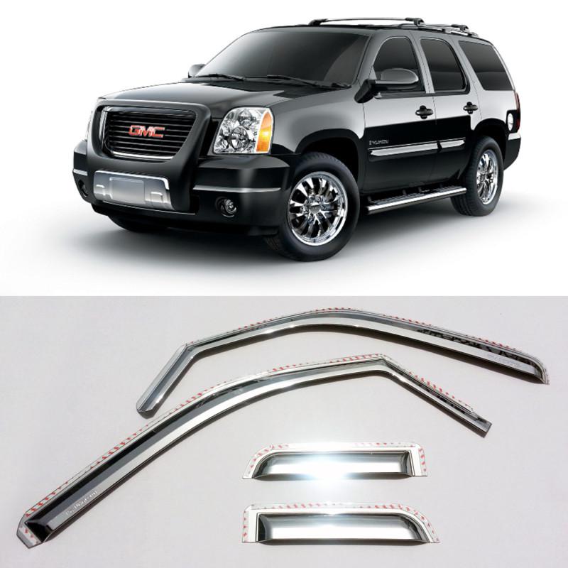 Chrome window vent visor in channel chevy tahoe / gmc yukon 2007 - 2012 