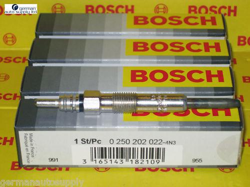 Volkswagen 4 pcs. glow plug set - bosch - 0250202022 / 80028 - new oem vw plugs